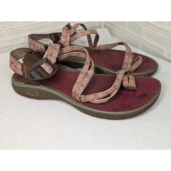 Chaco Fantasia Sandals Size 7 Cycloid Scale Strappy Toe Loop EcoTread Luvseat - Picture 2 of 7